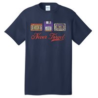 Never Forget Vintage Floppy Disk Vhs Tape 80s Cassette Retro Tall T-Shirt