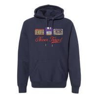 Never Forget Vintage Floppy Disk Vhs Tape 80s Cassette Retro Premium Hoodie