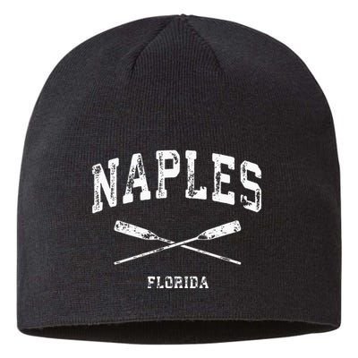 Naples Florida Vintage Nautical Crossed Oars Sustainable Beanie