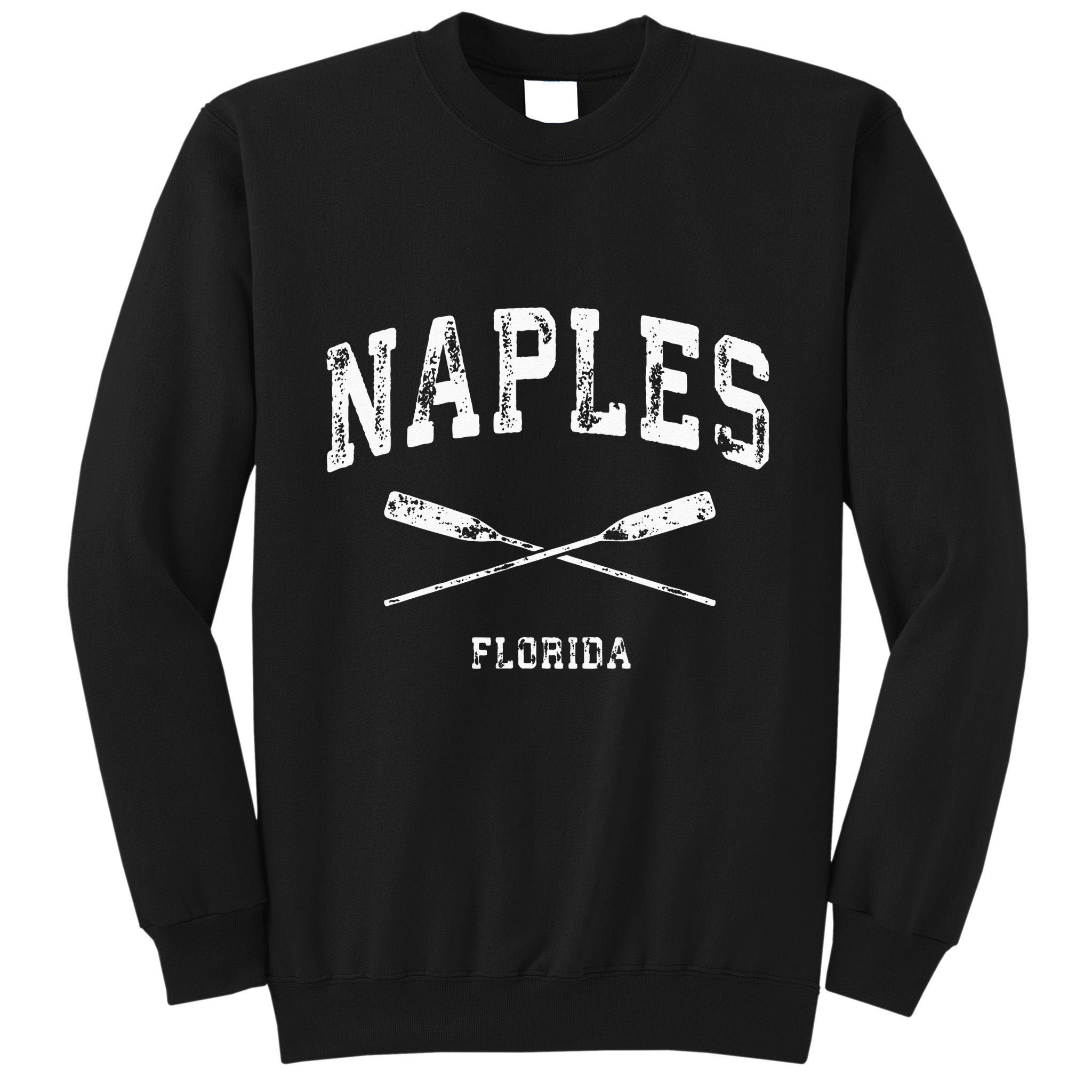 Naples Florida Vintage Nautical Crossed Oars Tall Sweatshirt