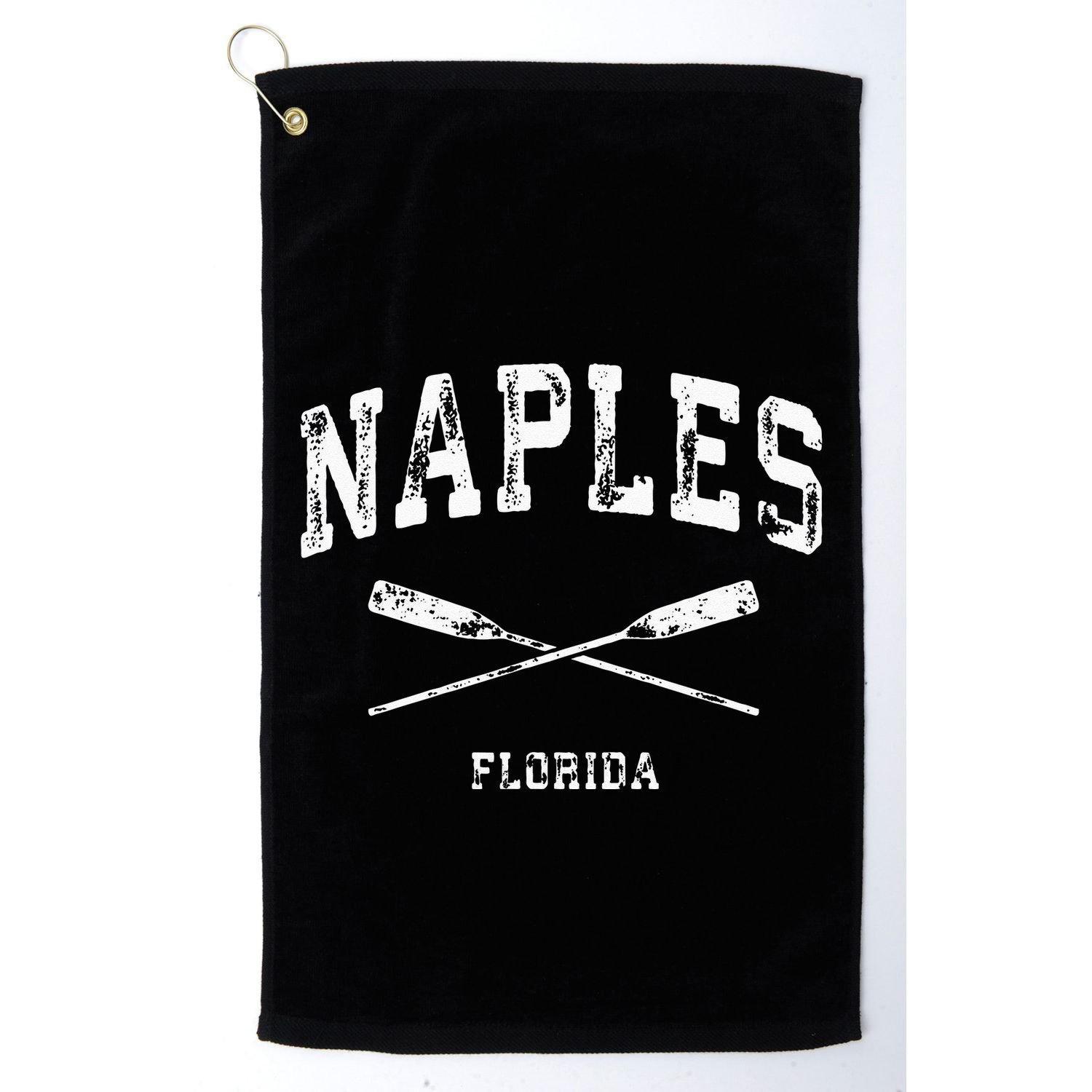 Naples Florida Vintage Nautical Crossed Oars Golf Towel