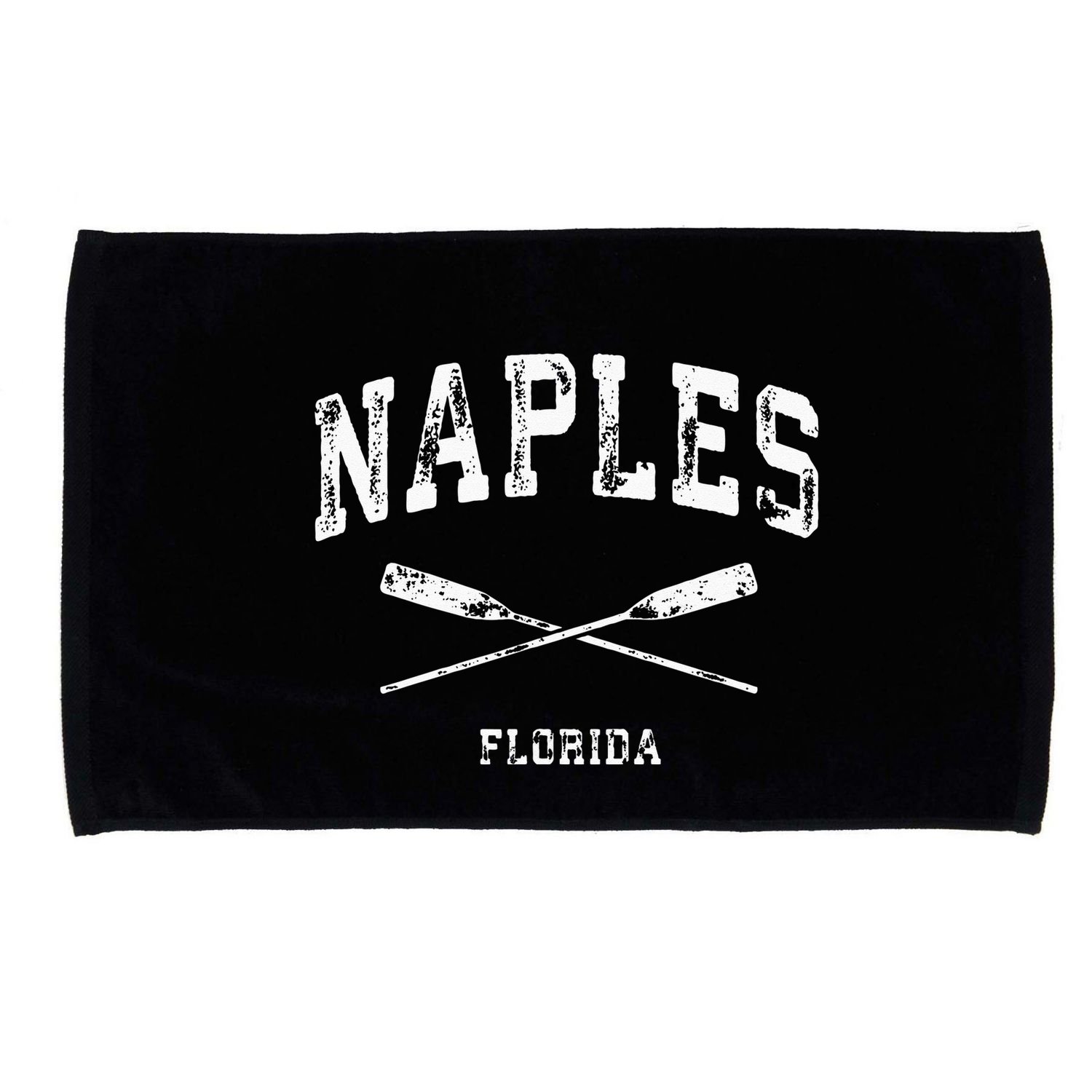 Naples Florida Vintage Nautical Crossed Oars Microfiber Hand Towel
