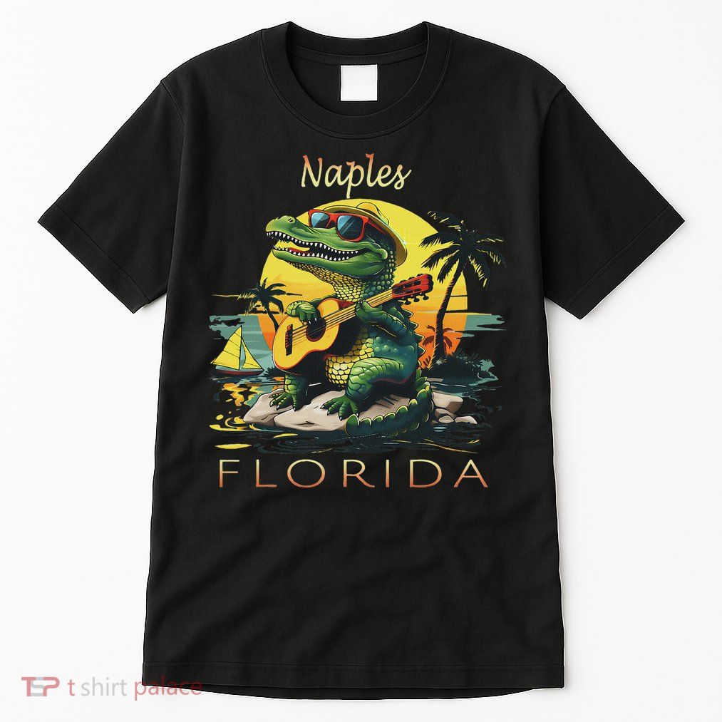 Naples Florida Vacation Cute Alligator Sunset Souvenir Tall T-Shirt