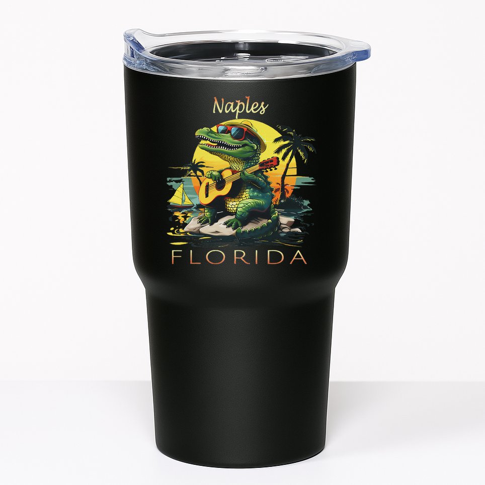 Naples Florida Vacation Cute Alligator Sunset Souvenir Tumbler