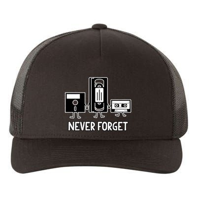 Never Forget Vintage Floppy Disk Vhs Tape 90s 80s Cassette Yupoong Adult 5-Panel Trucker Hat