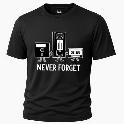 Never Forget Vintage Floppy Disk Vhs Tape 90s 80s Cassette Performance Shirt