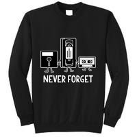 Never Forget Vintage Floppy Disk Vhs Tape 90s 80s Cassette Sweatshirt
