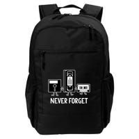 Never Forget Vintage Floppy Disk Vhs Tape 90s 80s Cassette Backpack