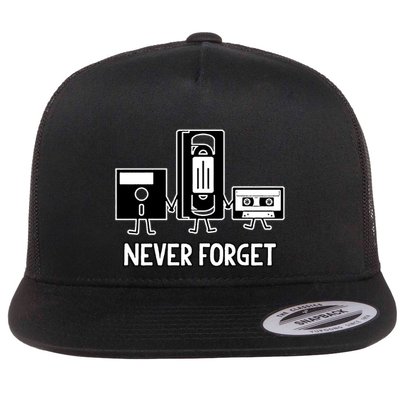 Never Forget Vintage Floppy Disk Vhs Tape 90s 80s Cassette Flatbill Hat