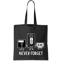 Never Forget Vintage Floppy Disk Vhs Tape 90s 80s Cassette Bag