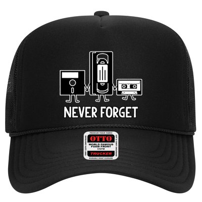 Never Forget Vintage Floppy Disk Vhs Tape 90s 80s Cassette Trucker Hat