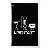 Never Forget Vintage Floppy Disk Vhs Tape 90s 80s Cassette Golf Towel