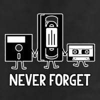 Never Forget Vintage Floppy Disk Vhs Tape 90s 80s Cassette Golf Towel