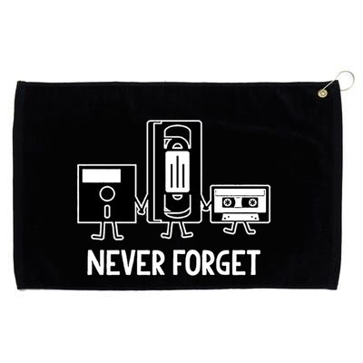 Never Forget Vintage Floppy Disk Vhs Tape 90s 80s Cassette Grommeted Golf Towel