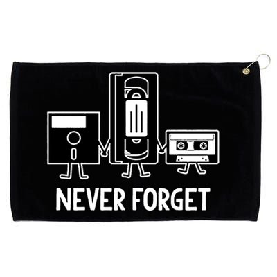 Never Forget Vintage Floppy Disk Vhs Tape 90s 80s Cassette Grommeted Golf Towel