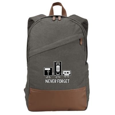 Never Forget Vintage Floppy Disk Vhs Tape 90s 80s Cassette Cotton Canvas Backpack