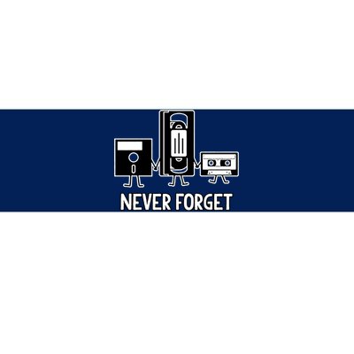 Never Forget Vintage Floppy Disk Vhs Tape 90s 80s Cassette Bumper Sticker