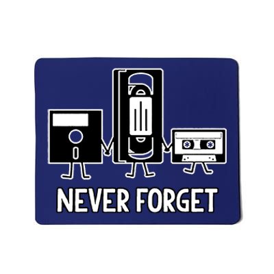 Never Forget Vintage Floppy Disk Vhs Tape 90s 80s Cassette Mousepad