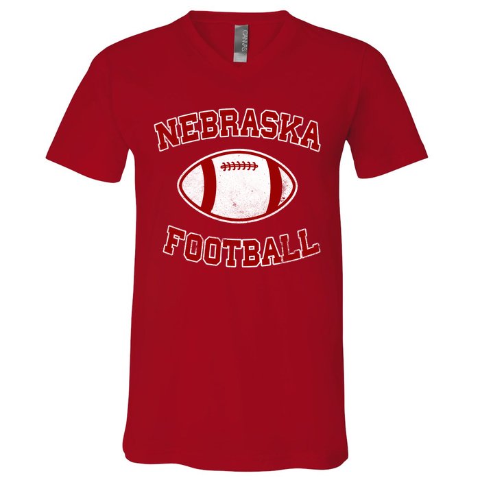 Nebraska Football Vintage V-Neck T-Shirt