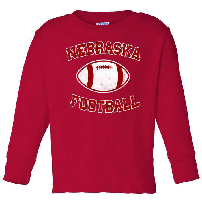 Nebraska Football Vintage Toddler Long Sleeve Shirt