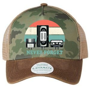 Never Forget VHS, Cassette, Floppy Disc Old School Retro Legacy Tie Dye Trucker Hat