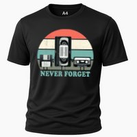 Never Forget VHS, Cassette, Floppy Disc Old School Retro Cooling Performance Crew T-Shirt