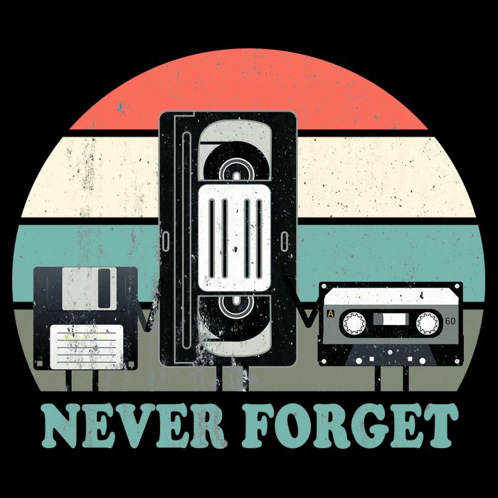 Never Forget VHS, Cassette, Floppy Disc Old School Retro Cooling Performance Crew T-Shirt