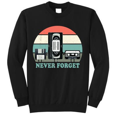 Never Forget VHS, Cassette, Floppy Disc Old School Retro Sweatshirt