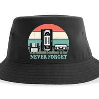 Never Forget VHS, Cassette, Floppy Disc Old School Retro Sustainable Bucket Hat