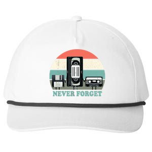 Never Forget VHS, Cassette, Floppy Disc Old School Retro Snapback Five-Panel Rope Hat