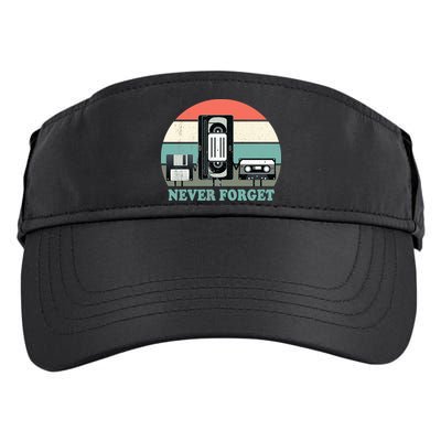 Never Forget VHS, Cassette, Floppy Disc Old School Retro Adult Drive Performance Visor