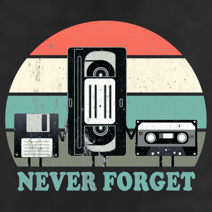 Never Forget VHS, Cassette, Floppy Disc Old School Retro Adult Drive Performance Visor