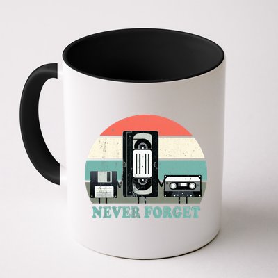 Never Forget VHS, Cassette, Floppy Disc Old School Retro Mug