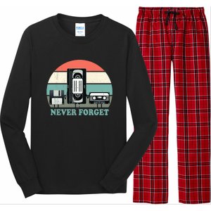 Never Forget VHS, Cassette, Floppy Disc Old School Retro Long Sleeve Pajama Set