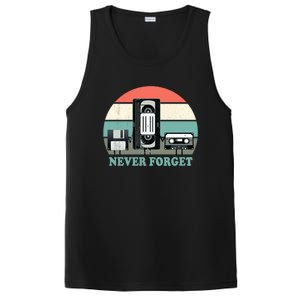 Never Forget VHS, Cassette, Floppy Disc Old School Retro PosiCharge Competitor Tank