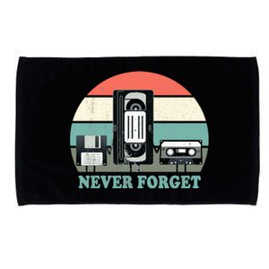 Never Forget VHS, Cassette, Floppy Disc Old School Retro Microfiber Hand Towel