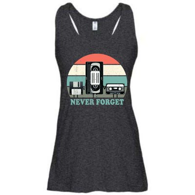 Never Forget VHS, Cassette, Floppy Disc Old School Retro Ladies Essential Flowy Tank