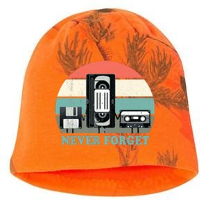 Never Forget VHS, Cassette, Floppy Disc Old School Retro Kati - Camo Knit Beanie