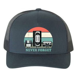 Never Forget VHS, Cassette, Floppy Disc Old School Retro Yupoong Adult 5-Panel Trucker Hat