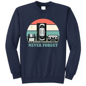 Never Forget VHS, Cassette, Floppy Disc Old School Retro Sweatshirt