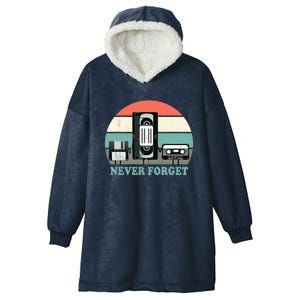 Never Forget VHS, Cassette, Floppy Disc Old School Retro Hooded Wearable Blanket