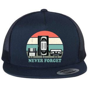 Never Forget VHS, Cassette, Floppy Disc Old School Retro Flat Bill Trucker Hat