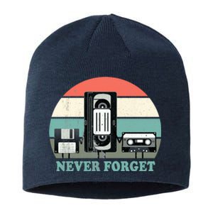 Never Forget VHS, Cassette, Floppy Disc Old School Retro Sustainable Beanie