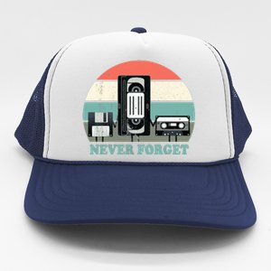 Never Forget VHS, Cassette, Floppy Disc Old School Retro Trucker Hat