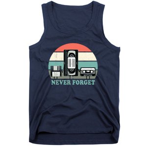 Never Forget VHS, Cassette, Floppy Disc Old School Retro Tank Top