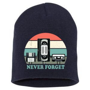 Never Forget VHS, Cassette, Floppy Disc Old School Retro Short Acrylic Beanie