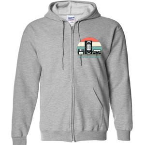 Never Forget VHS, Cassette, Floppy Disc Old School Retro Full Zip Hoodie