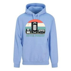 Never Forget VHS, Cassette, Floppy Disc Old School Retro Unisex Surf Hoodie