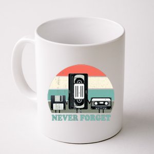 Never Forget VHS, Cassette, Floppy Disc Old School Retro Coffee Mug