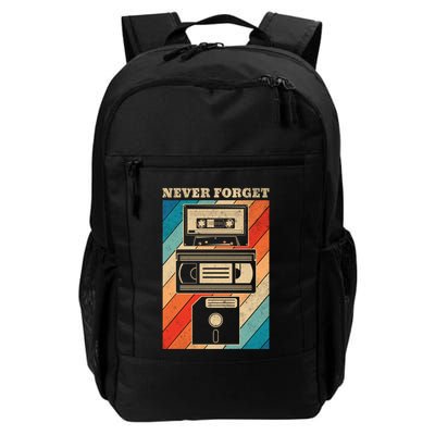 Never Forget Vintage Floppy Disk Vhs Tape 90s 80s Cassette Great Gift Backpack